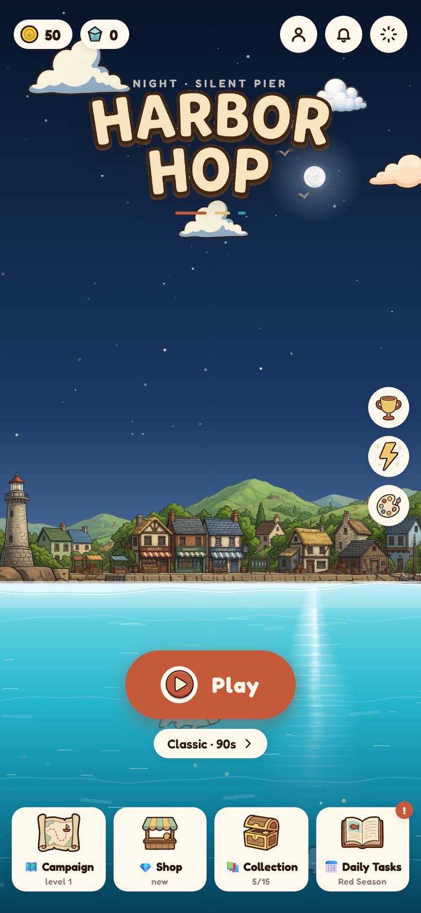 Harbor Hop main menu