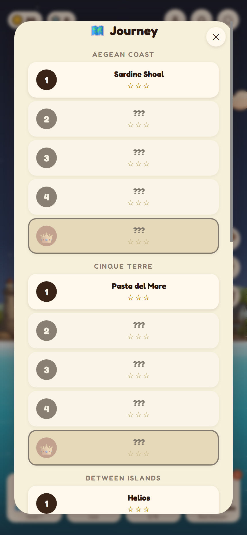 In-game voyage map